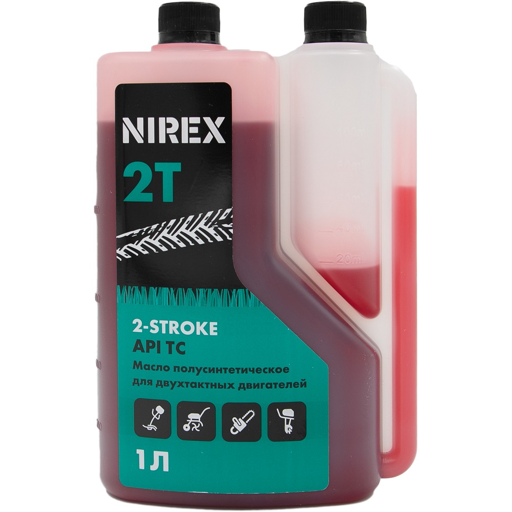 Масло NIREX 2-х тактное полусинтетика API TC с дозатором 1 л     NRX-32297